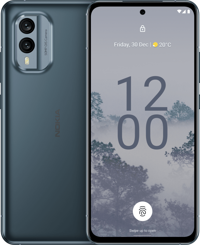 nokia X30 5G cloudy blue front back int