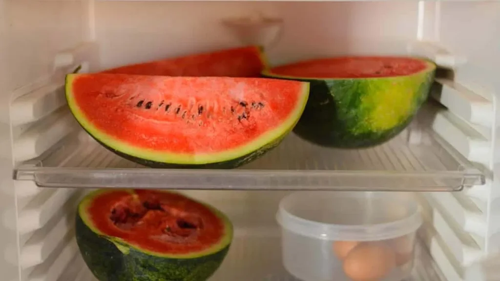 watermelon in the fridge