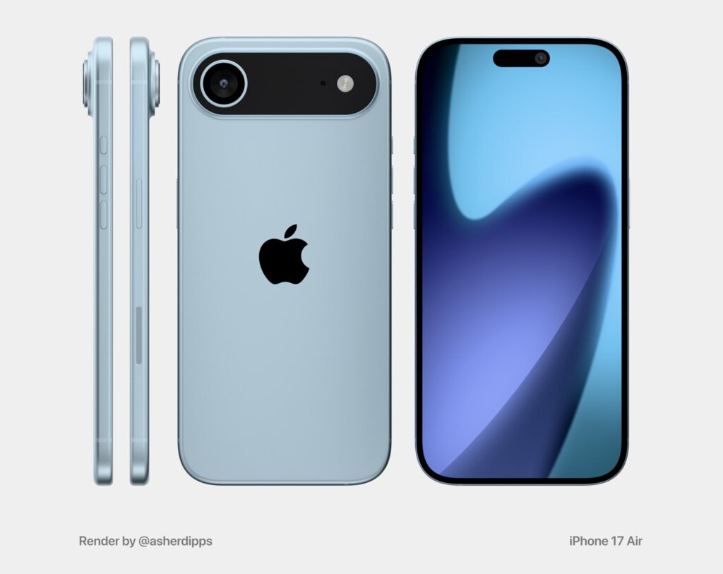 Apple iPhone 17 Air concept renders based on leaked design