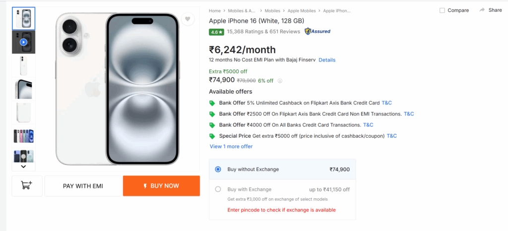 flipkart iphone 16 offer needs of public