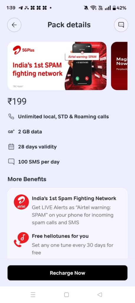 Airtel Recharge Plan