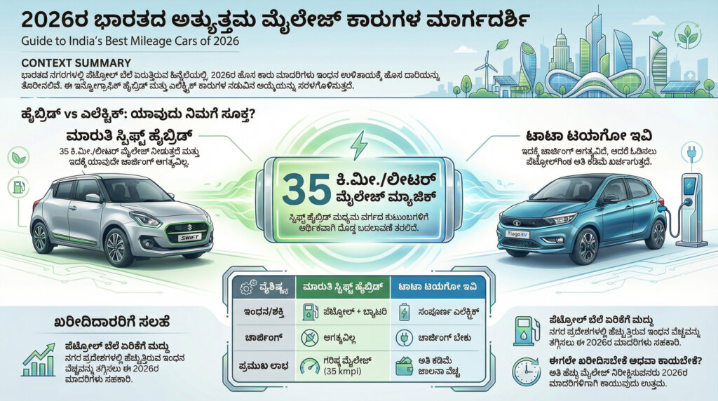 best mileage cars 2026 kannada