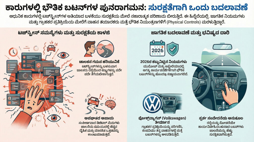 car touchscreen vs physical buttons safety report 2026