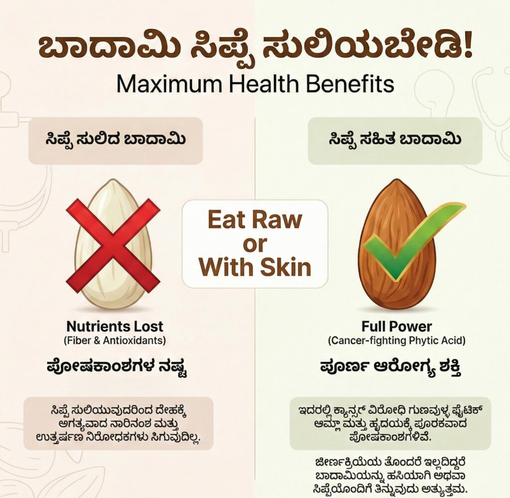 correct way of eating almonds