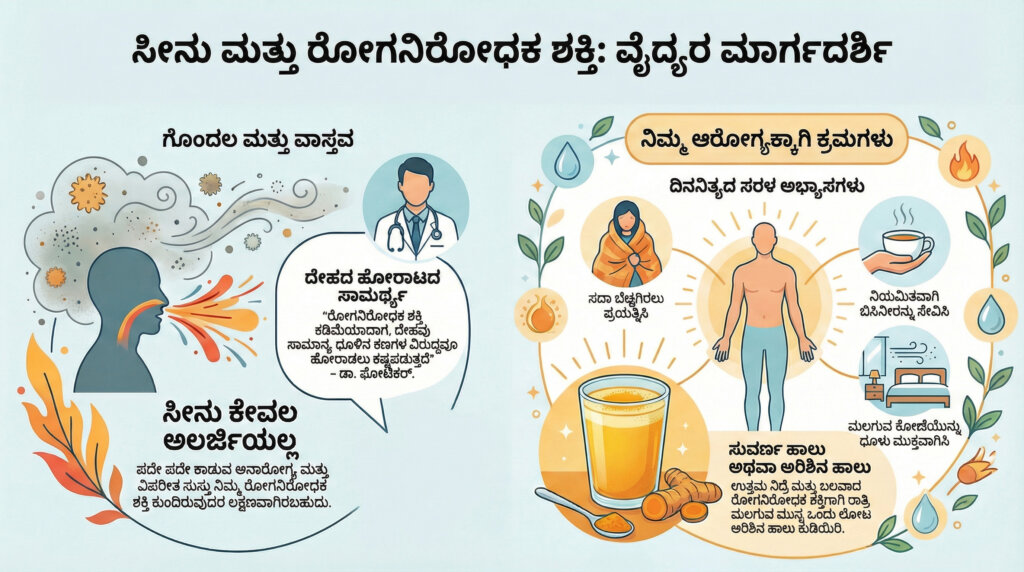 sneezing and weak immunity signs kannada
