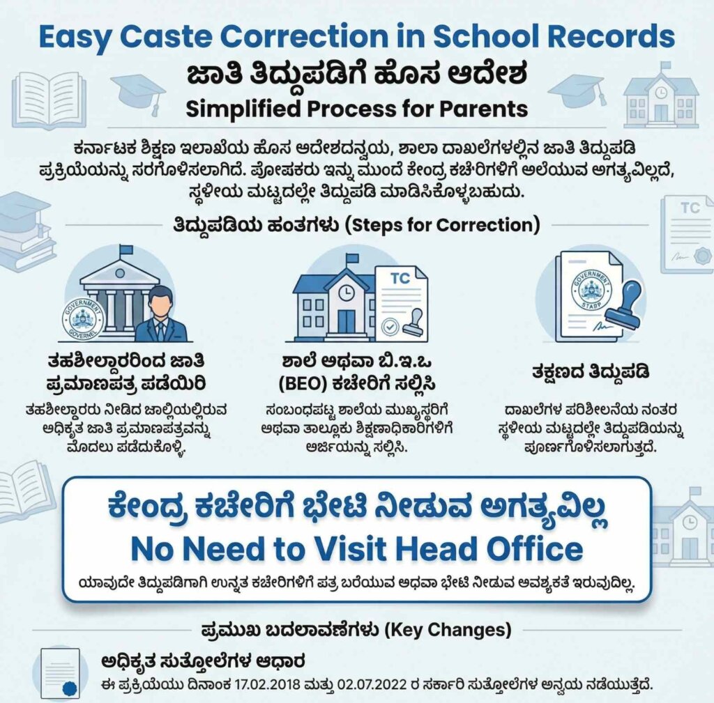 updating caste in school documents is now easy
