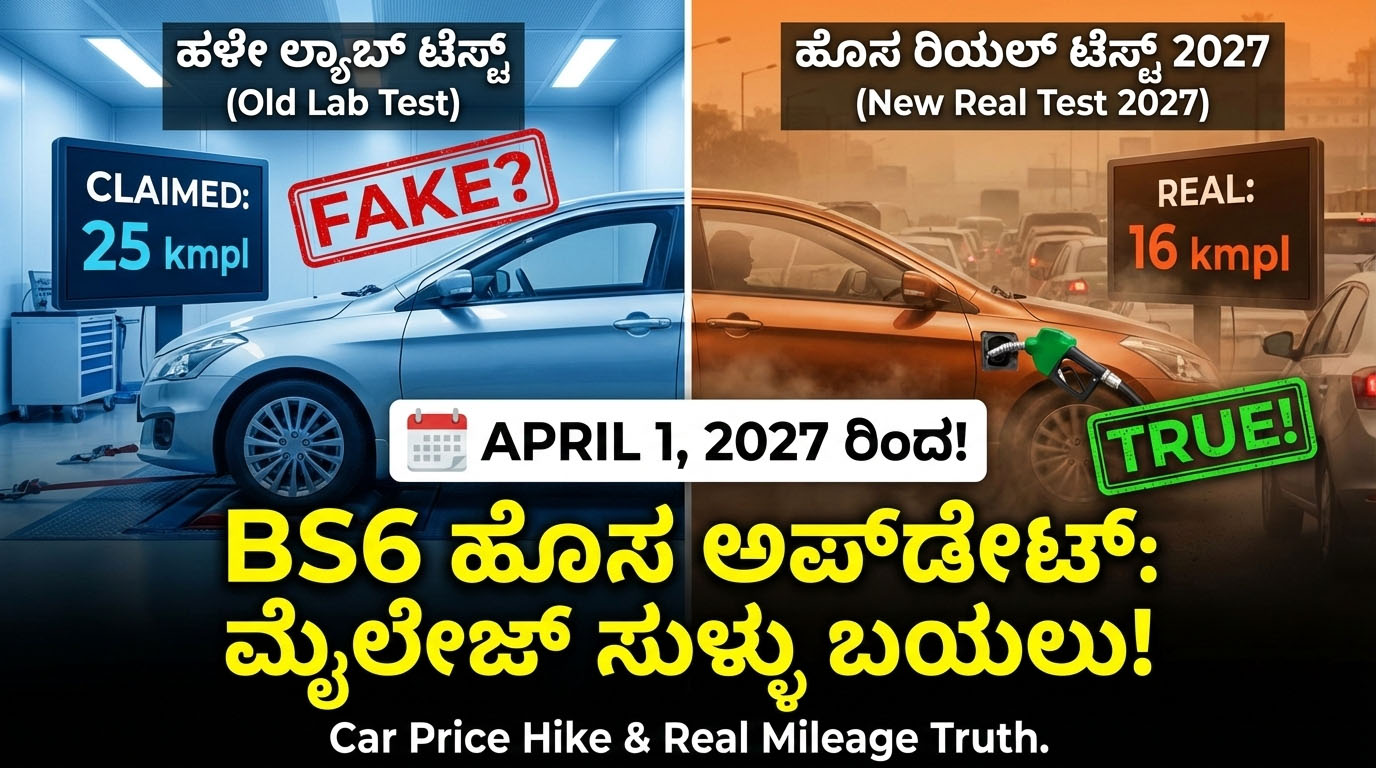 bs6 emission standards update april 2027 car mileage truth kannada