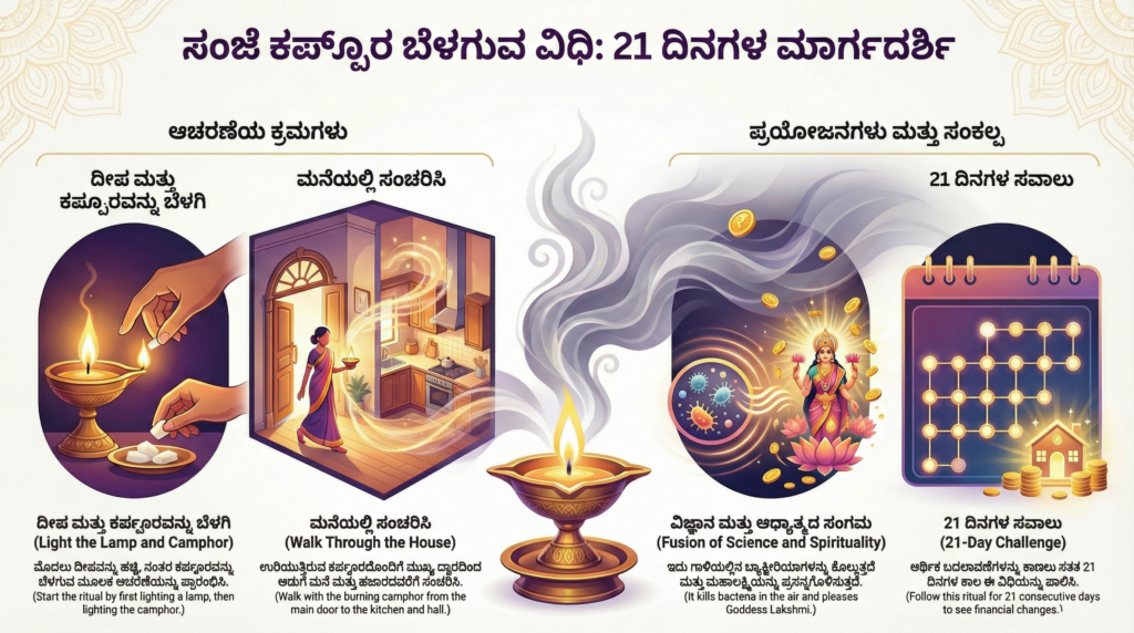 evening camphor remedy for wealth problems kannada