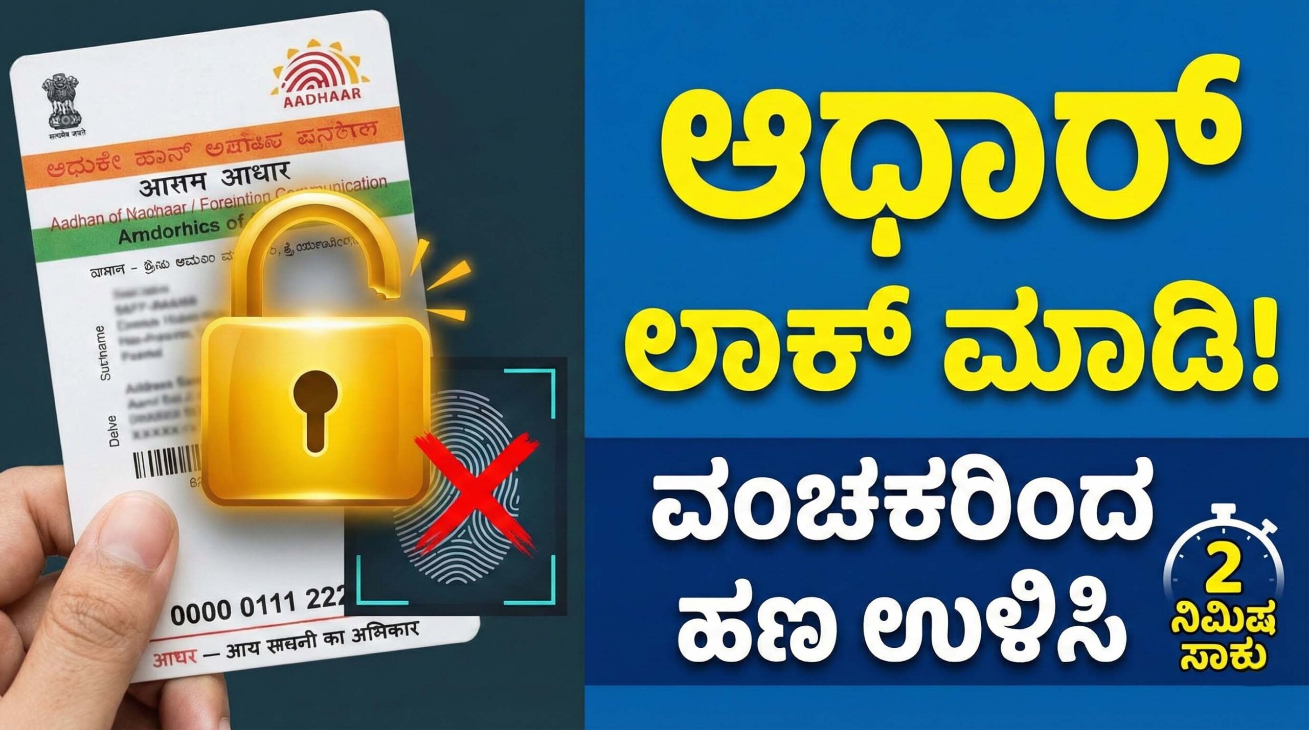 how to lock aadhaar biometric data online kannada scaled