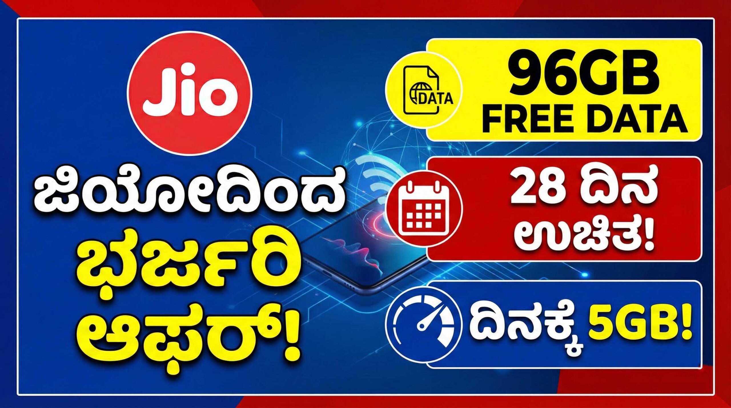 jio link plans 96gb free data 5gb daily kannada scaled