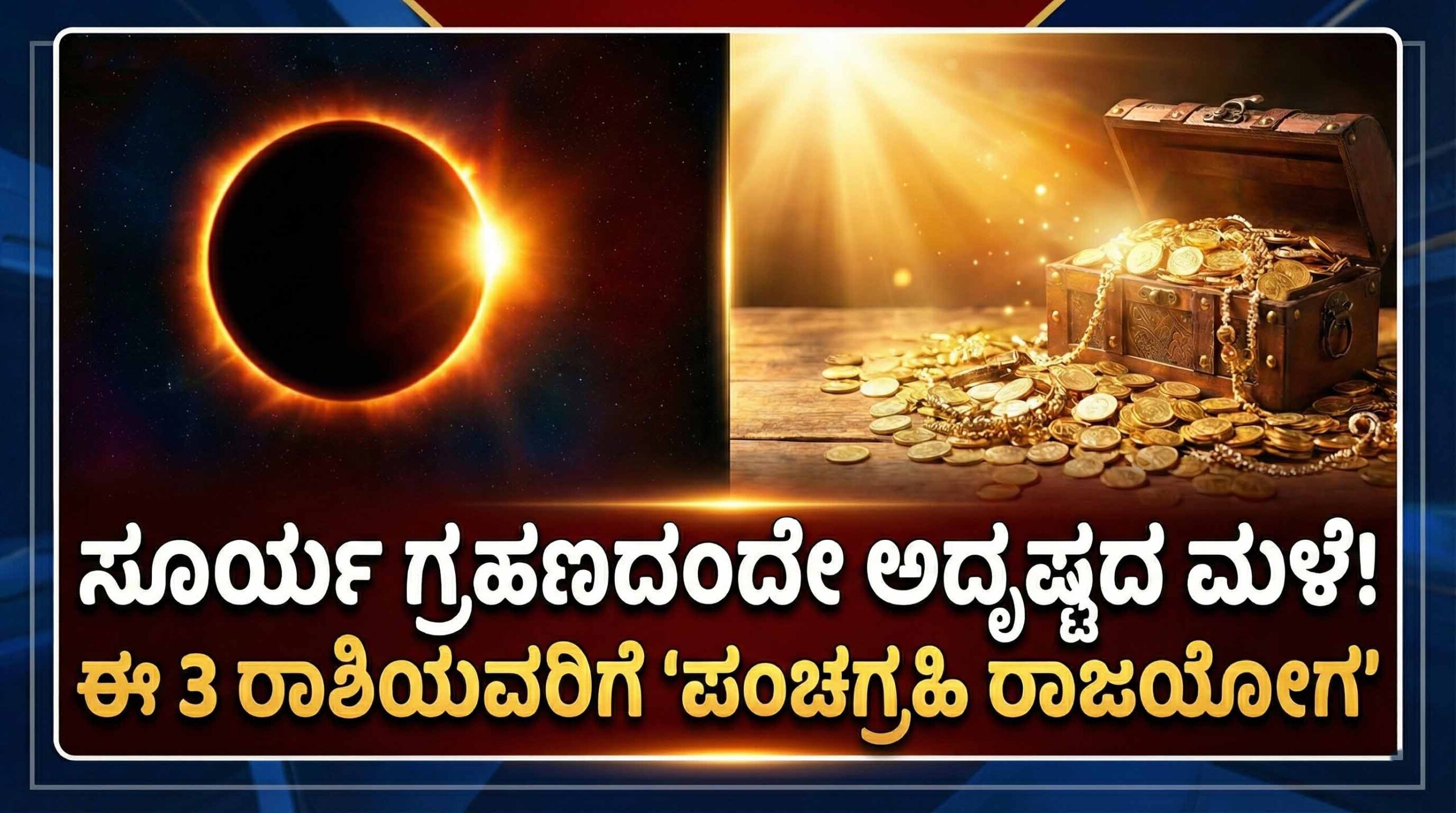 surya grahana 2026 panchagrahi rajayoga luck for 3 zodiac signs scaled