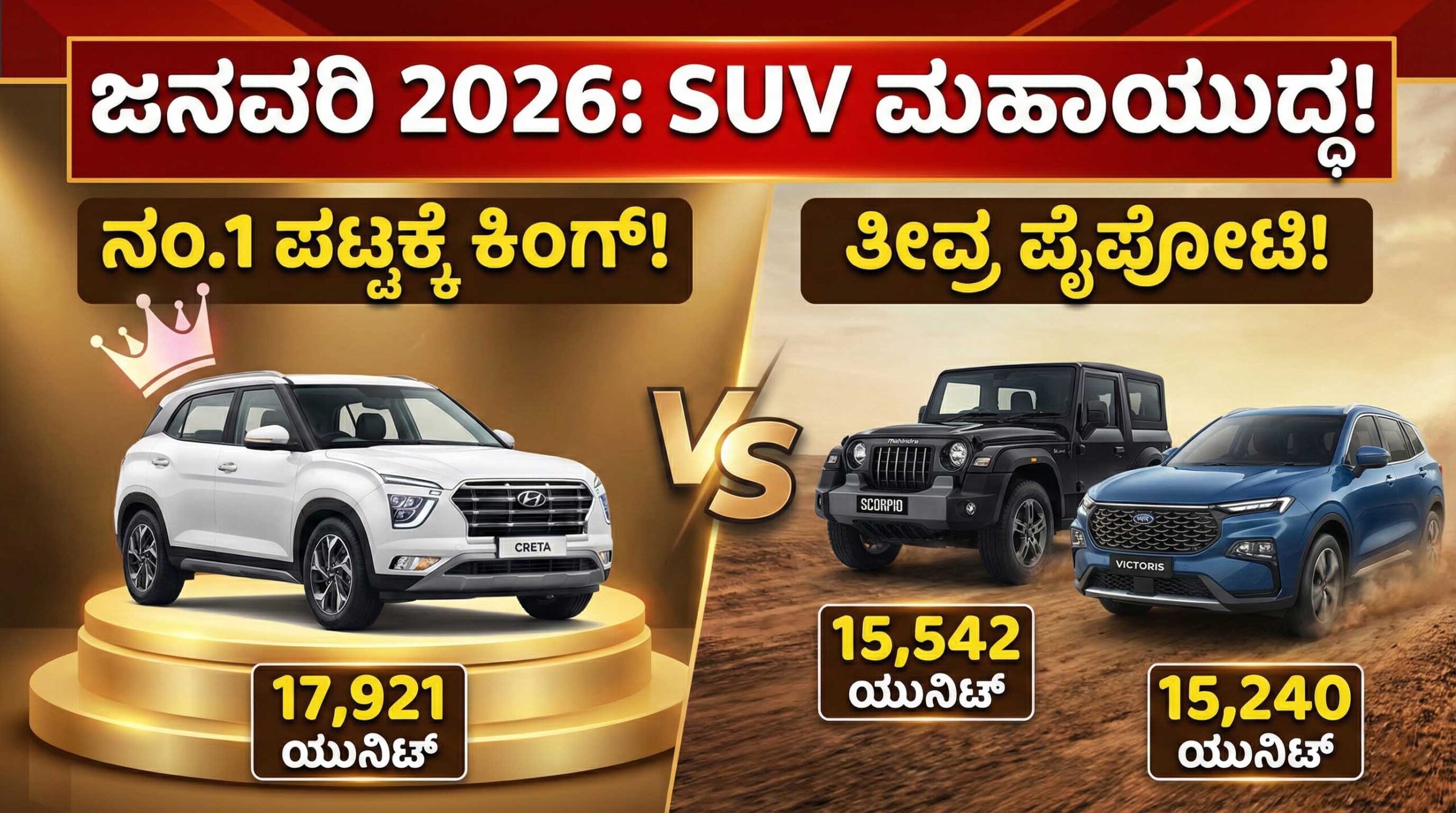 top selling suv january 2026 creta scorpio maruti victoris sales report scaled