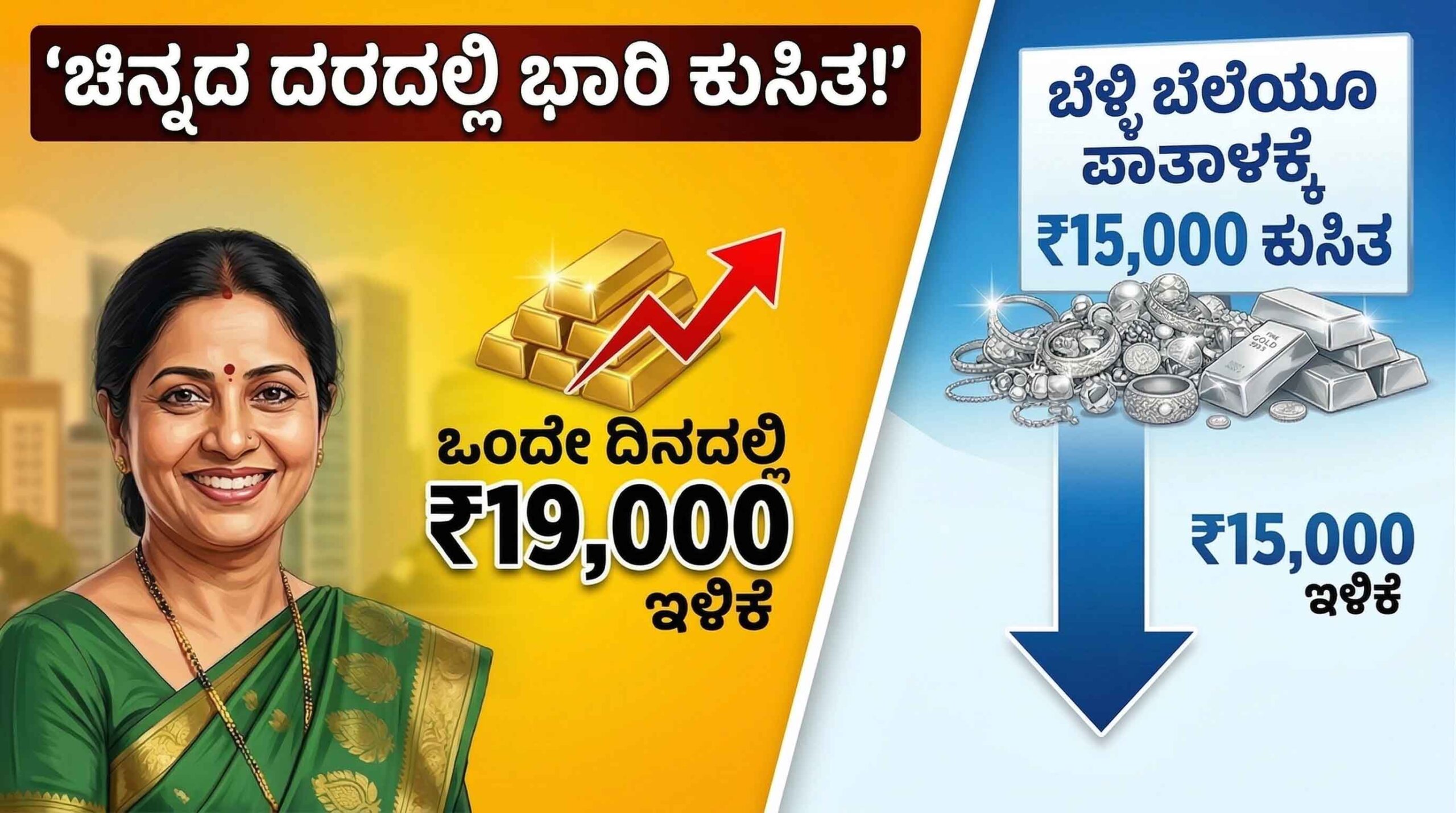 gold silver price crash march 23 2026 bangalore karnataka scaled