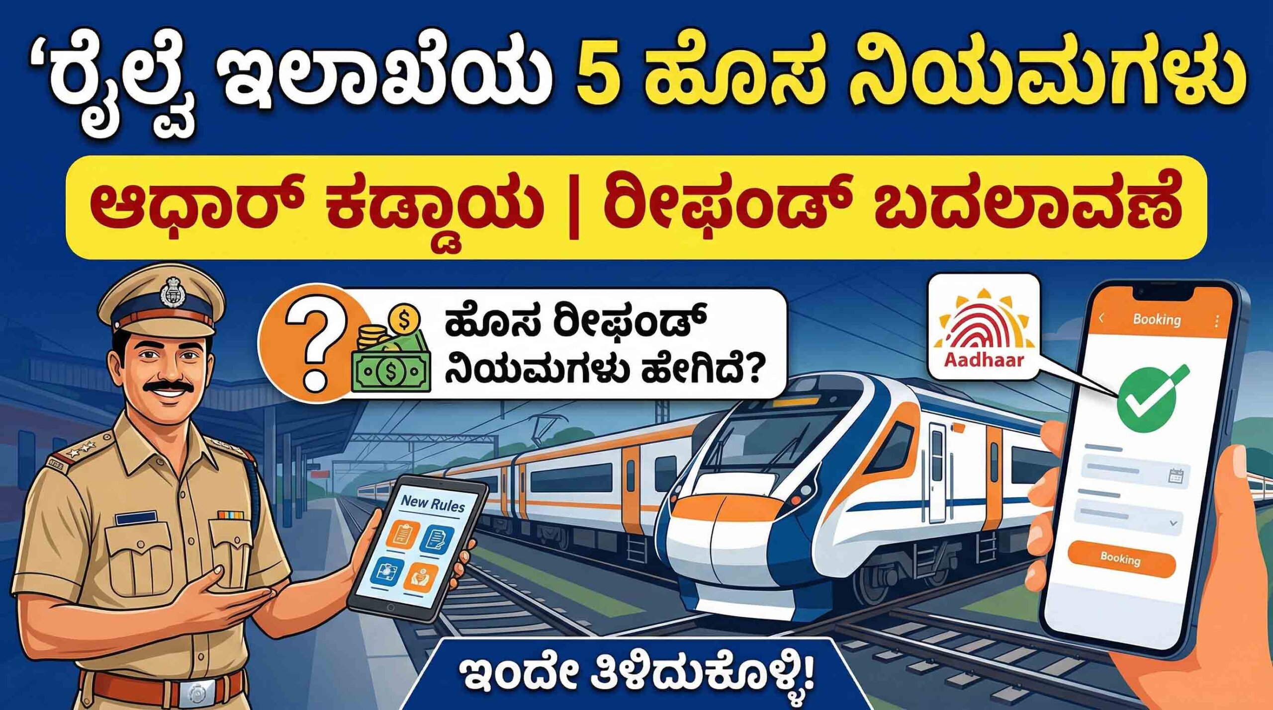 indian railways ticket cancellation new rules aadhaar otp tatkal scaled