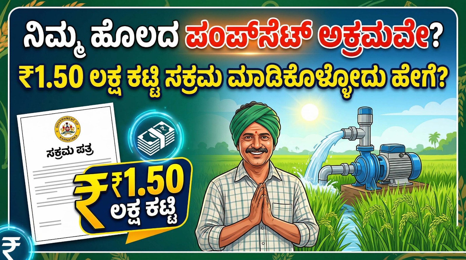 krushi pump set akrama sakrama yojane karnataka