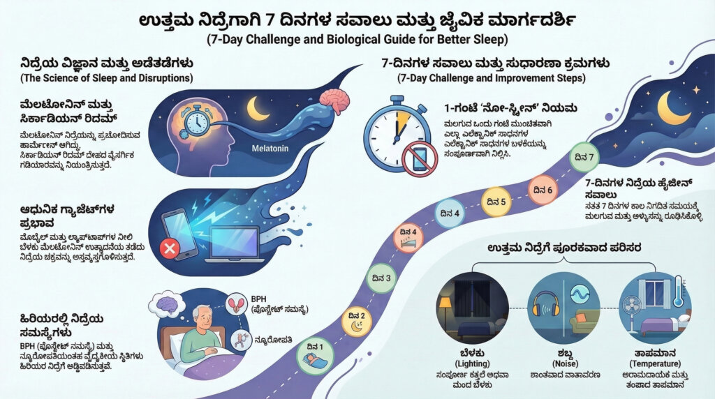 night sleep problems and circadian rhythm kannada