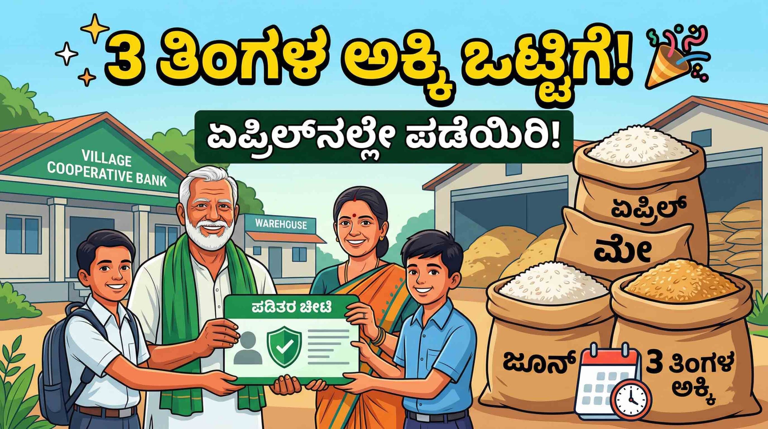 ration card 3 months free rice april 2026 karnataka news scaled