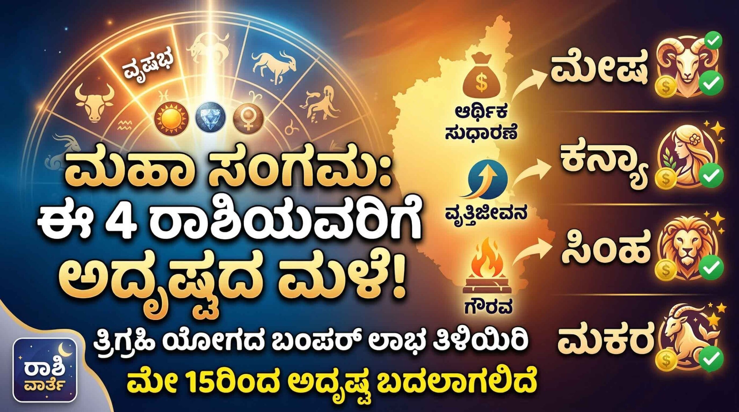 trigrahi yoga 2026 sun mercury venus conjunction benefits scaled