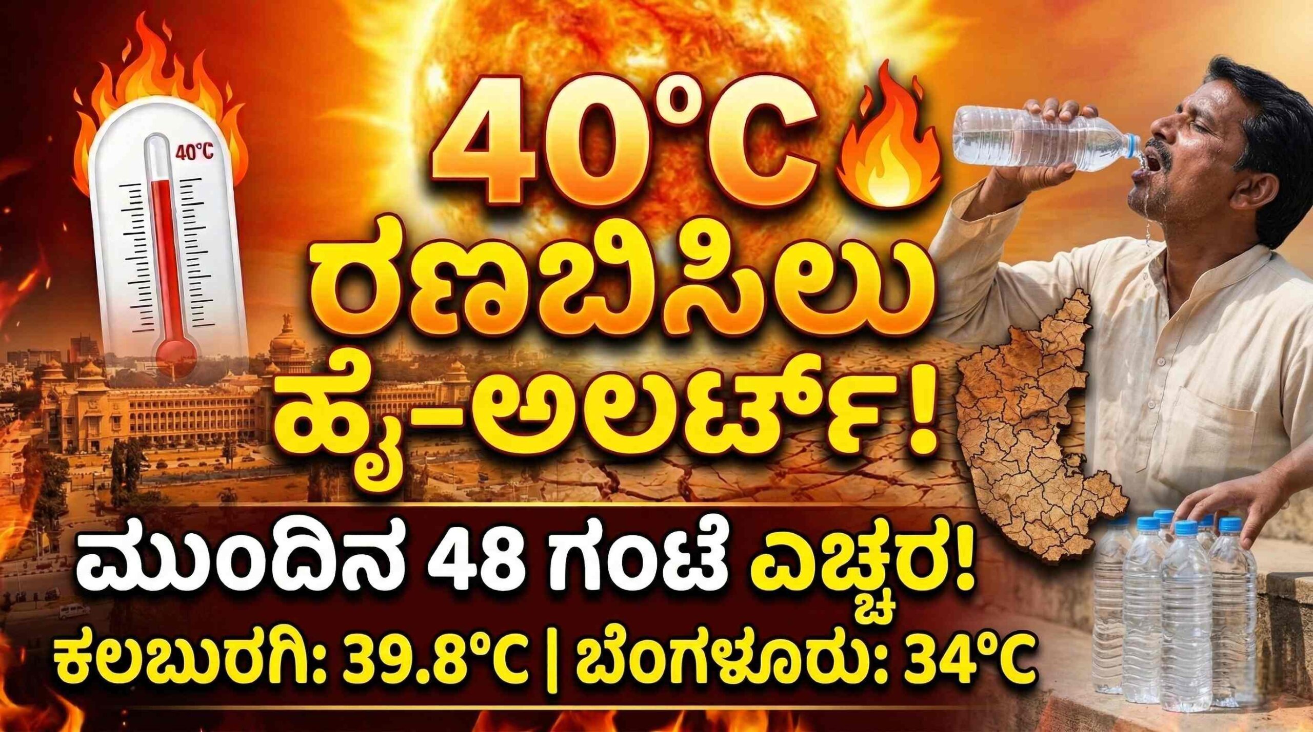Karnataka Weather: ಮಾರ್ಚ್ನಲ್ಲೇ 40°C ತಲುಪಿದ ಉಷ್ಣಾಂಶ! ರಣಬಿಸಿಲಿನ ಬಗ್ಗೆ ಹವಾಮಾನ ಇಲಾಖೆಯಿಂದ ‘ಹೈ-ಅಲರ್ಟ್’ ಘೋಷಣೆ.