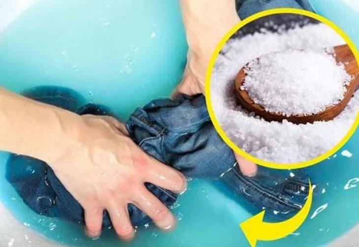 salt water with cloth