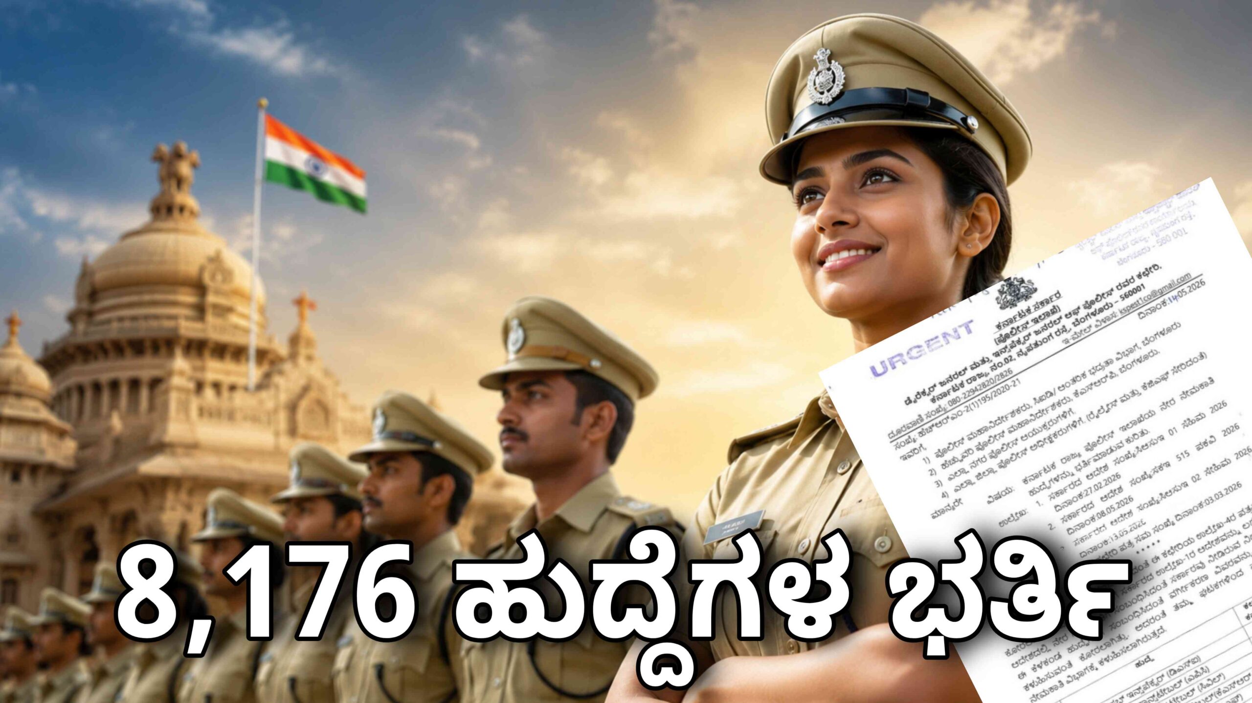 8176 ಹುದ್ದೆಗಳ ಭರ್ತಿ police recruitment karnataka scaled