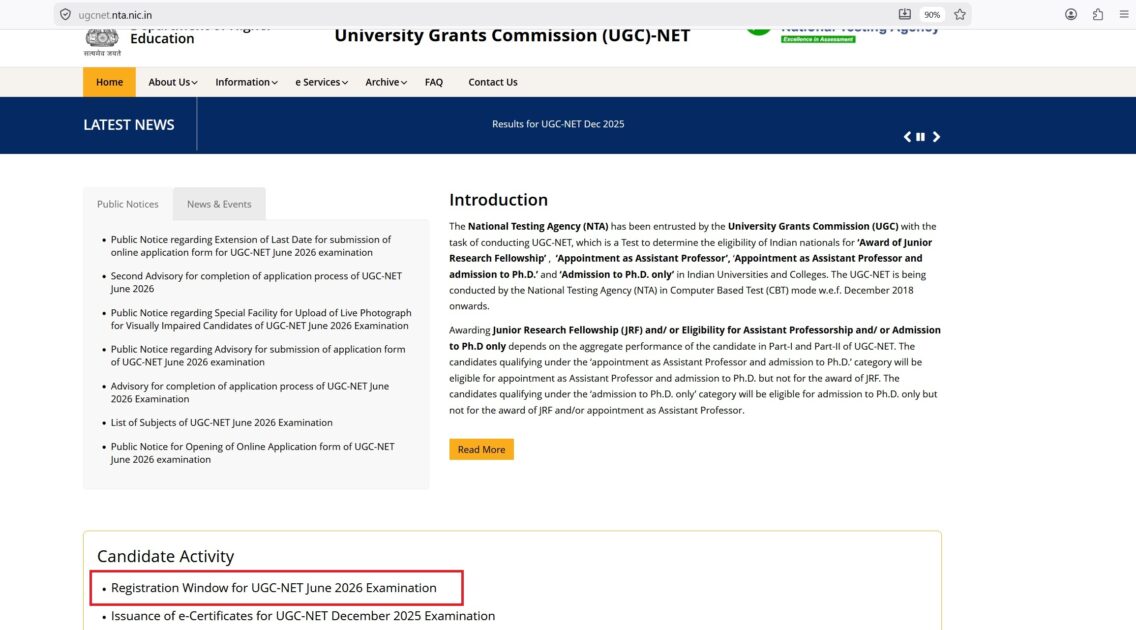 UGC NET APPLY ONLINE 2026