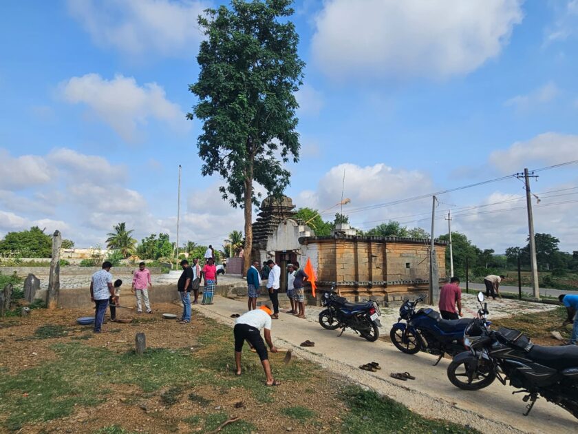 kajari temple cleaning bjp yuva morcha