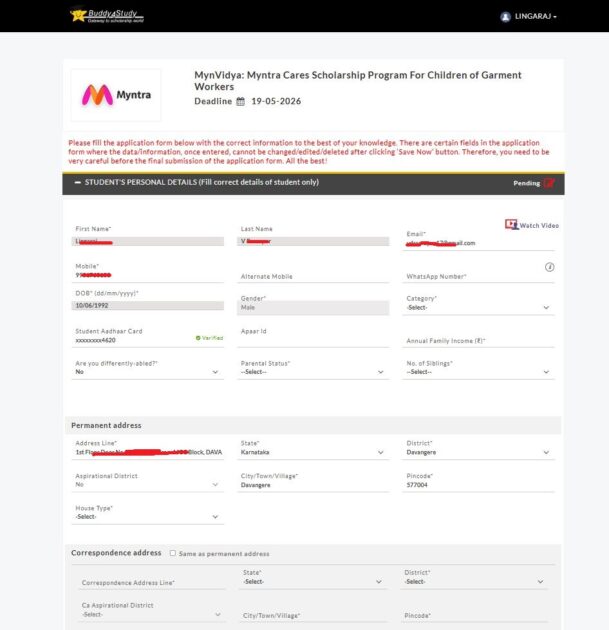 myntra scholarship 2026 3 1