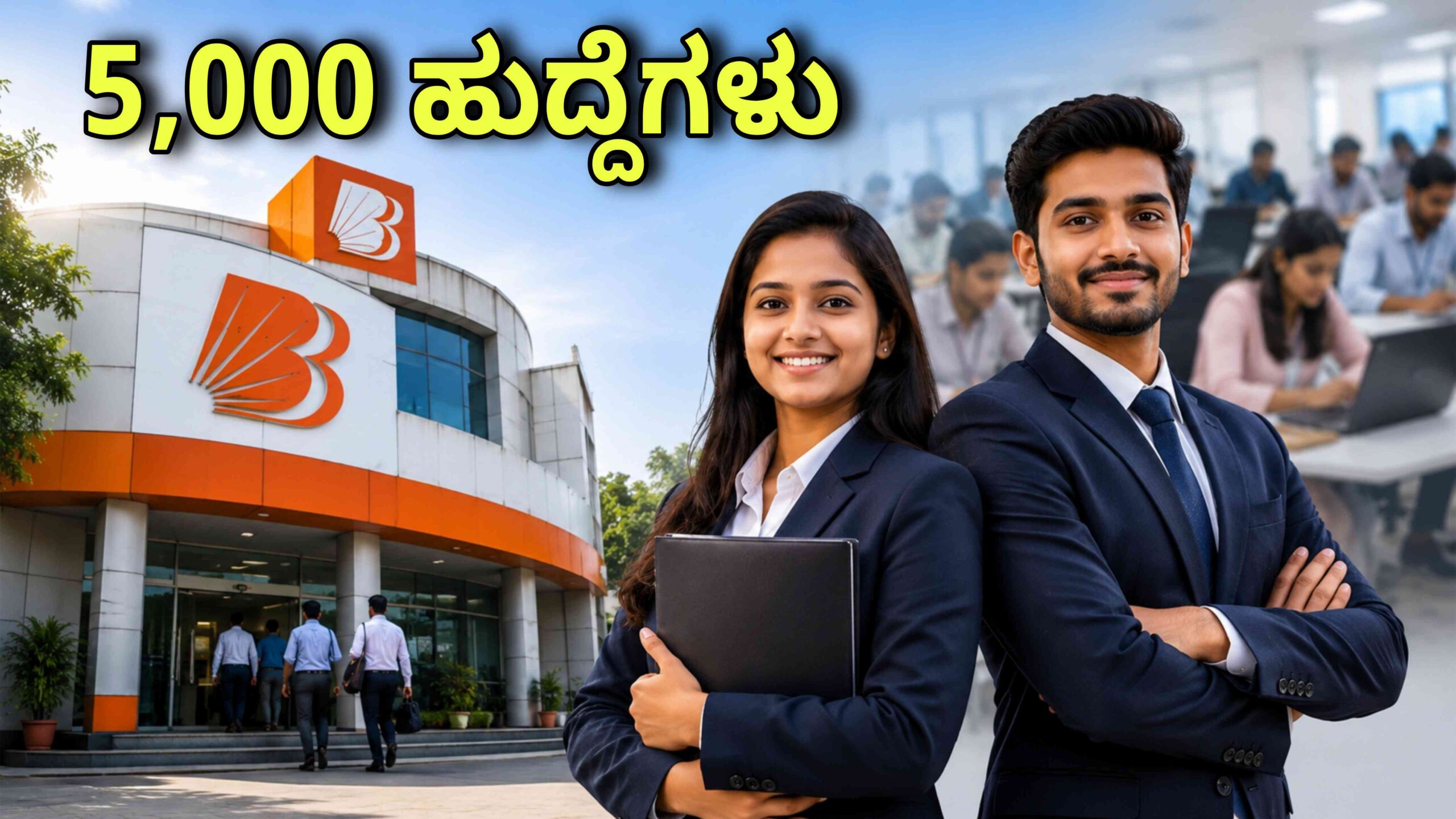 ಬ್ಯಾಂಕ್ ಆಫ್ ಬರೋಡಾದಲ್ಲಿ 5000 ಹುದ್ದೆಗಳಿಗೆ ಅರ್ಜಿ ಆಹ್ವಾನ scaled