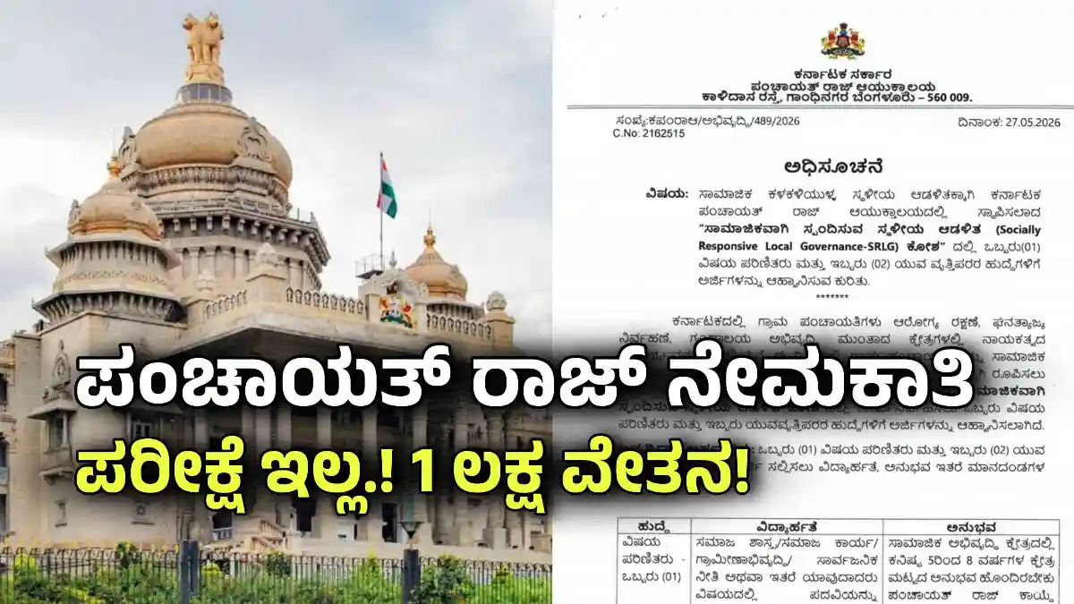 Karnataka Panchayat Raj Commissionerate Recruitment 2026 apply now