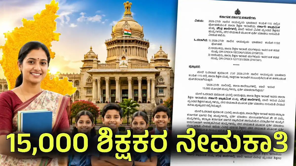 15000 teachers recruitment