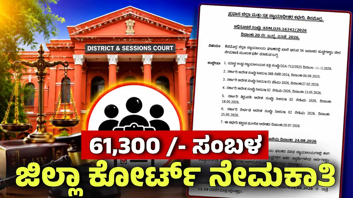 shivamogga dist court recruitment 2026